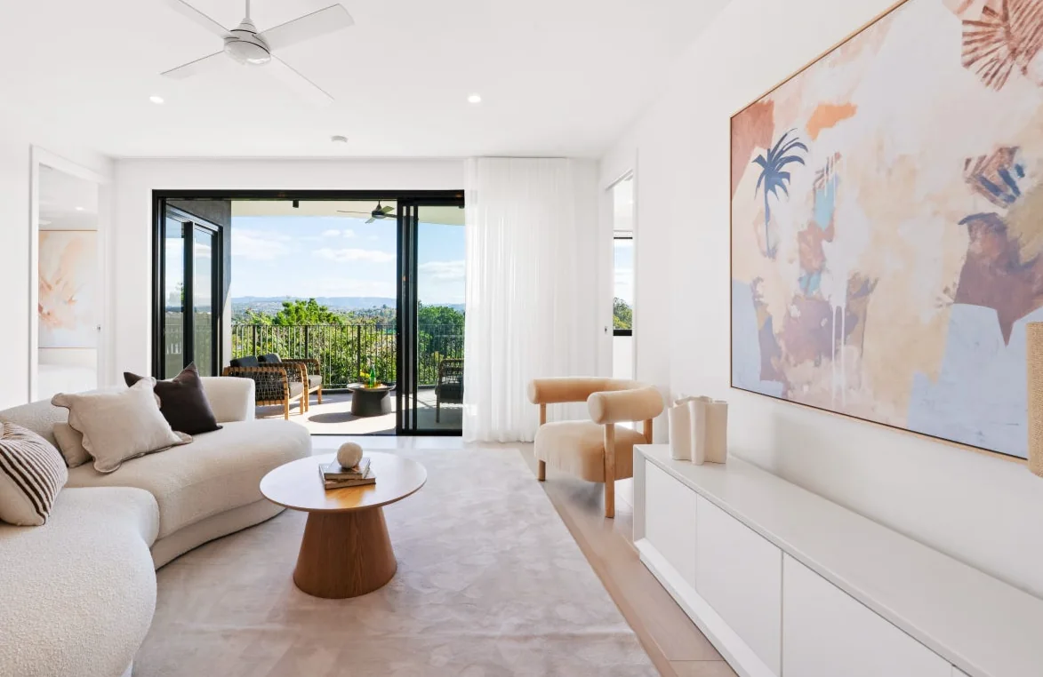 Carrara living room after property styling