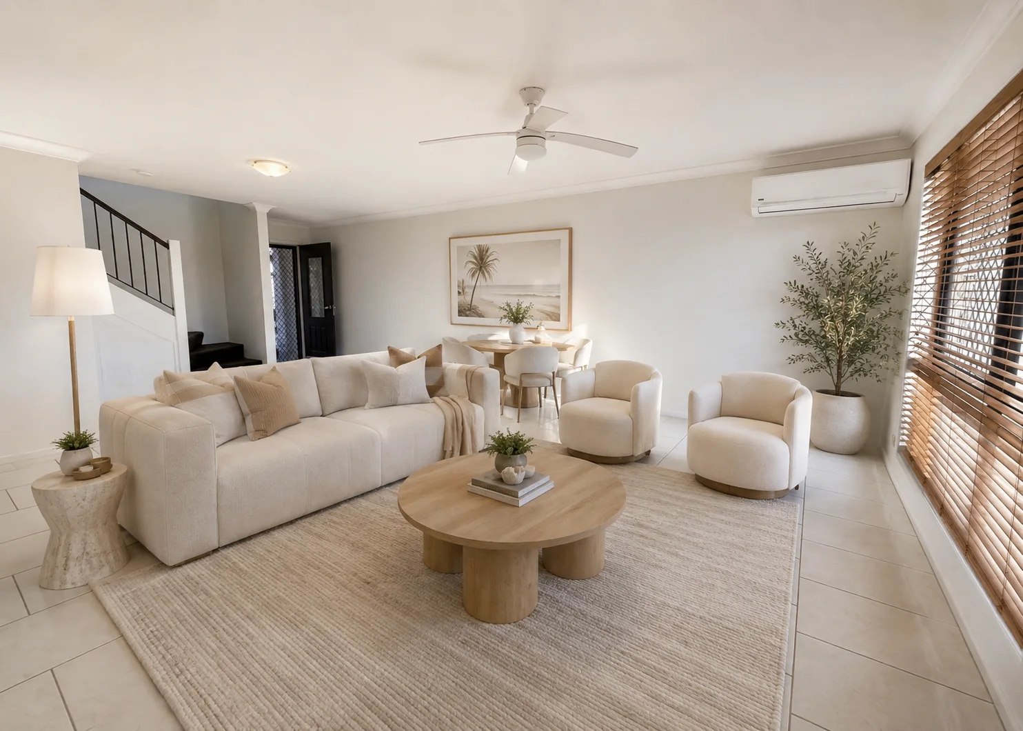 Staging visualisation for the vacant living room